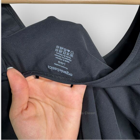 Organic Basics Large Black Smooth Bodysuit Seamless Scoop Neck Minimalist - Picture 3 of 7